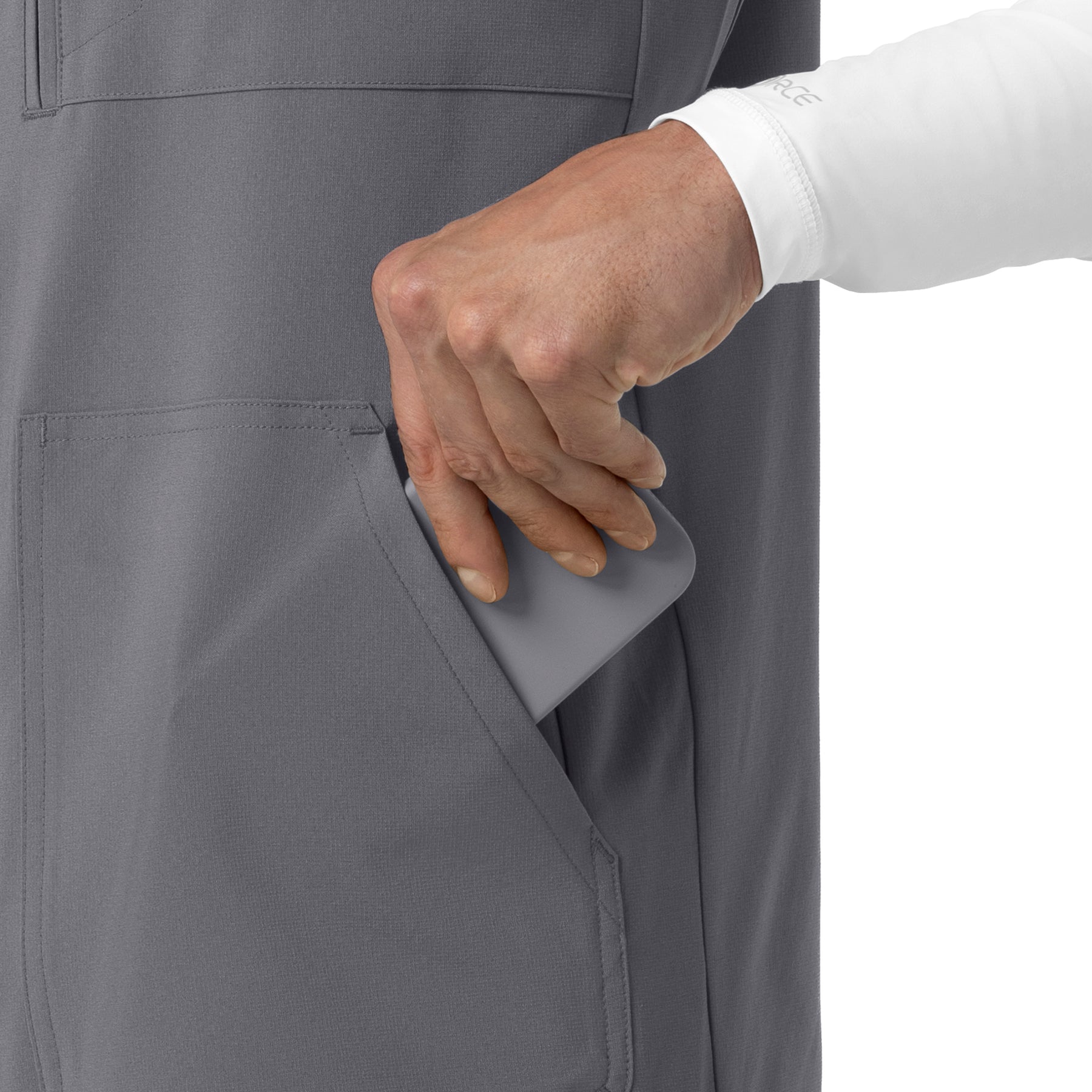 Force Cross-Flex Men's Lightweight Scrub Vest Pewter side detail 1