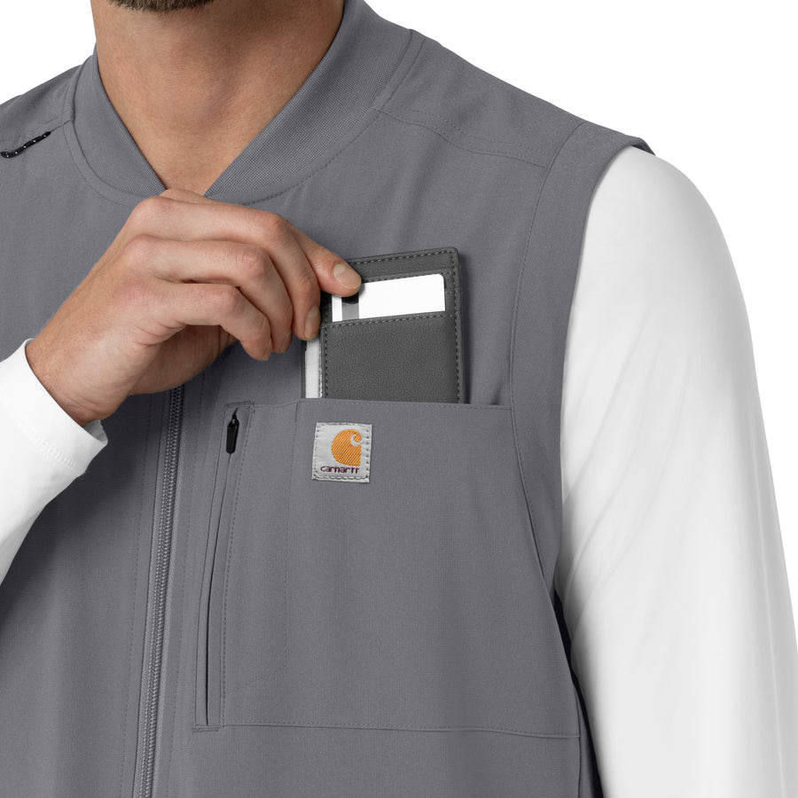 Force Cross-Flex Men's Lightweight Scrub Vest Pewter hemline detail