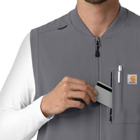 Force Cross-Flex Men's Lightweight Scrub Vest Pewter back detail