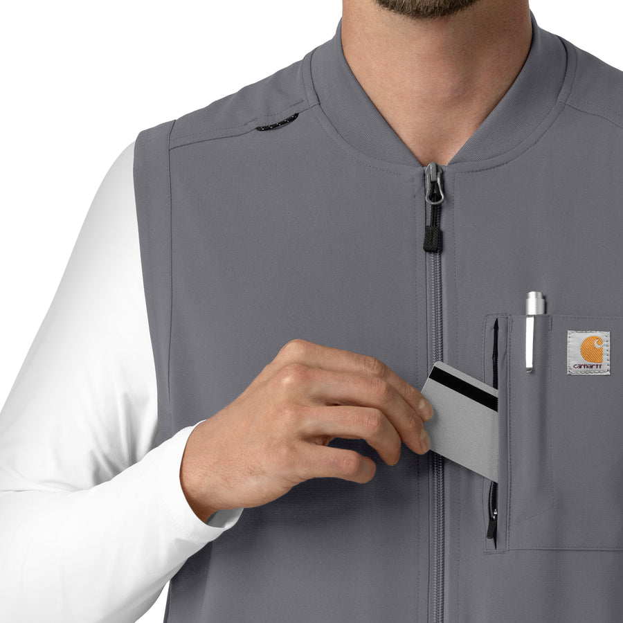 Force Cross-Flex Men's Lightweight Scrub Vest Pewter back detail