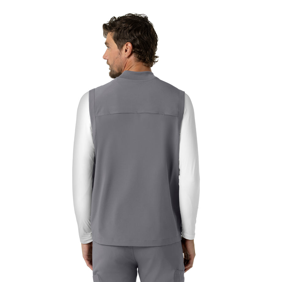 Force Cross-Flex Men's Lightweight Scrub Vest Pewter back view