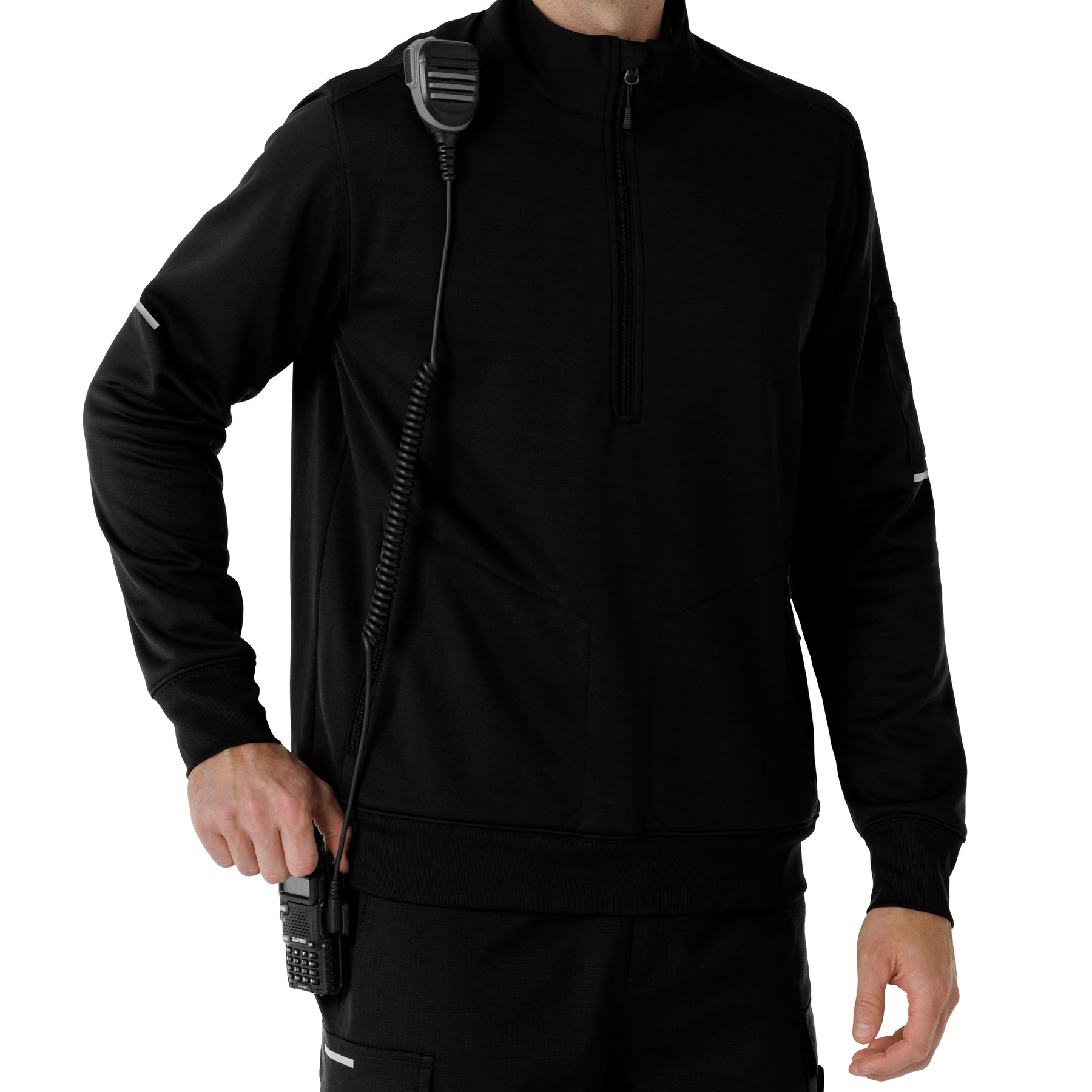 Rugged Flex RSCU Men's Half Zip Black side detail 1