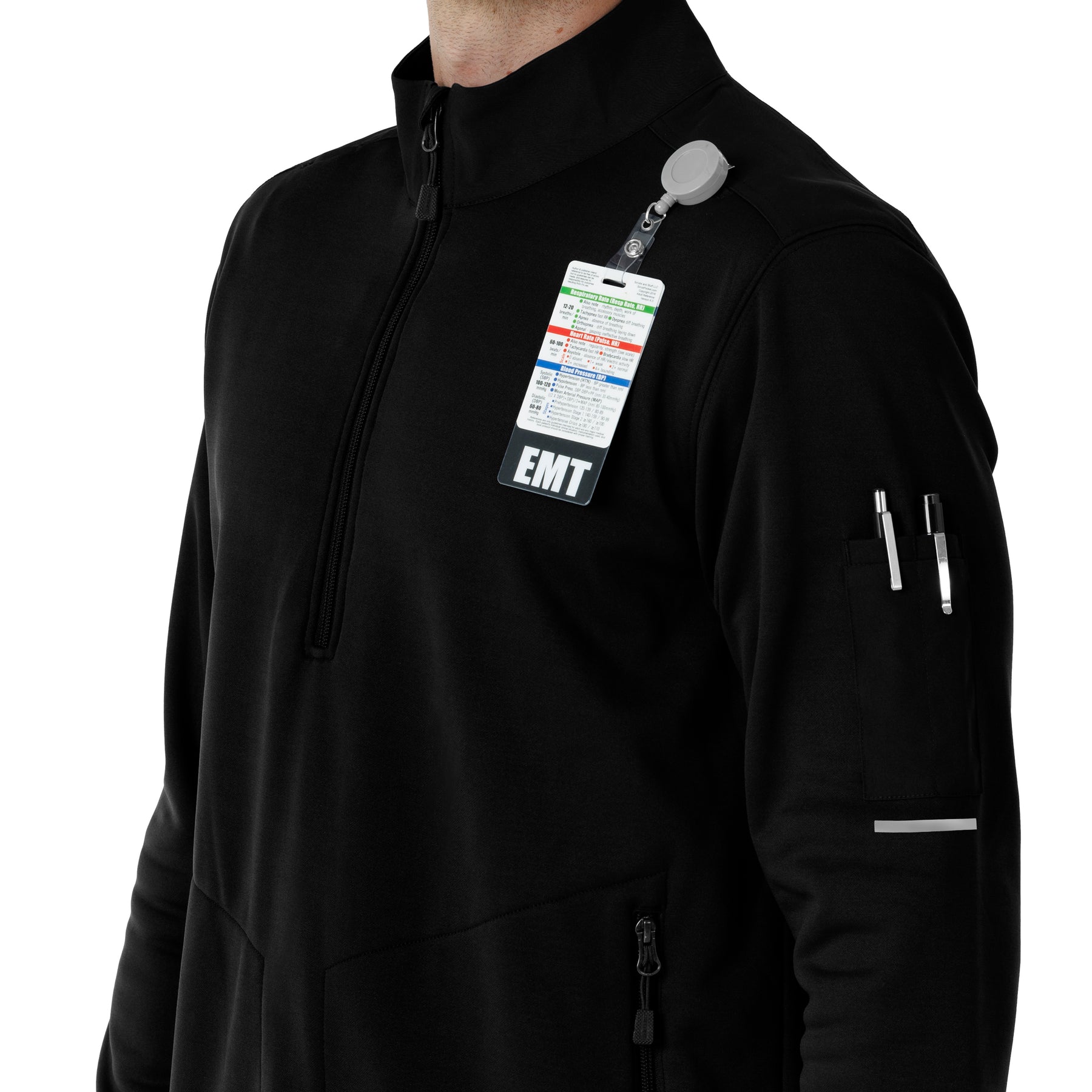 Rugged Flex RSCU Men's Half Zip Black hemline detail