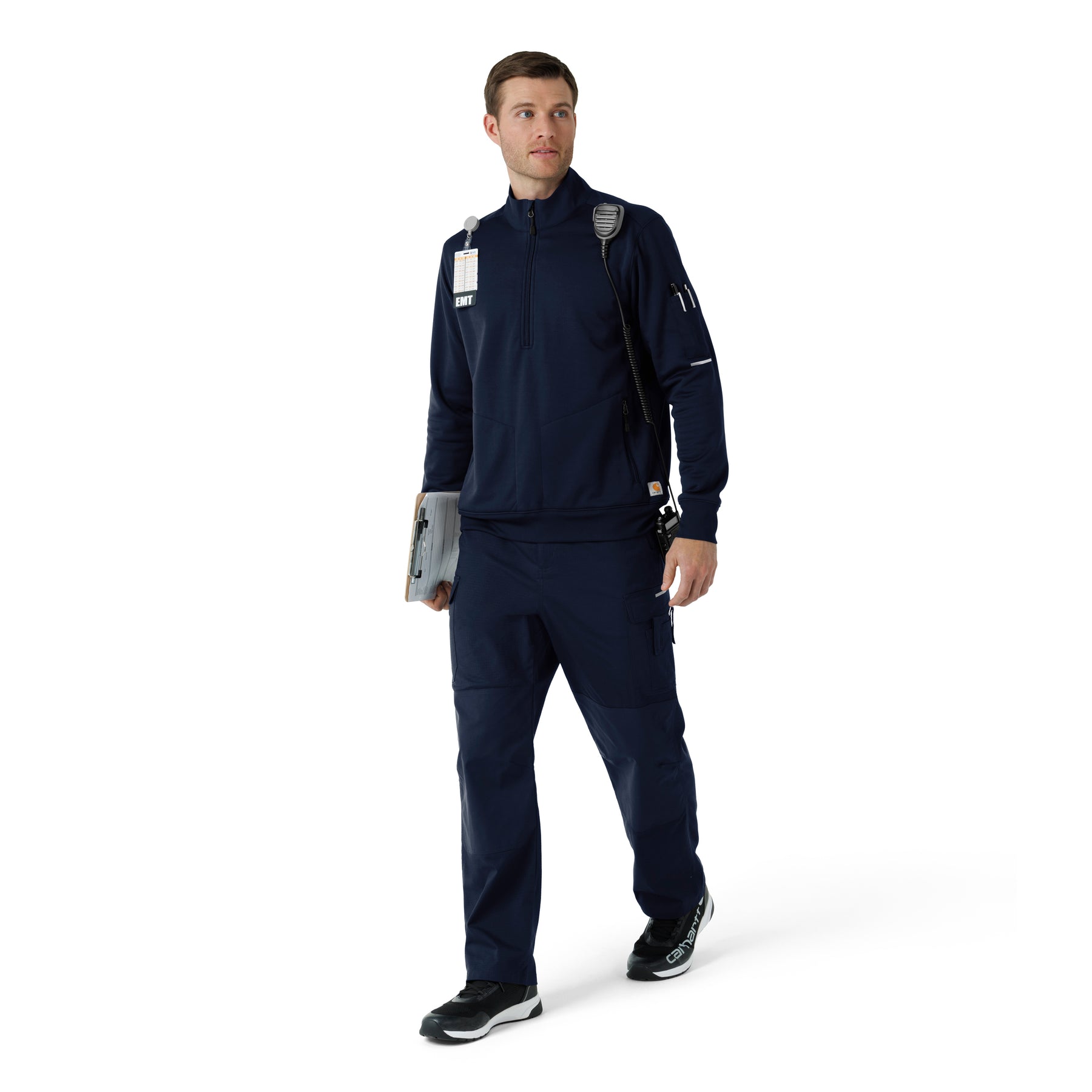 Rugged Flex RSCU Men's Half Zip Dark Navy full scrub set