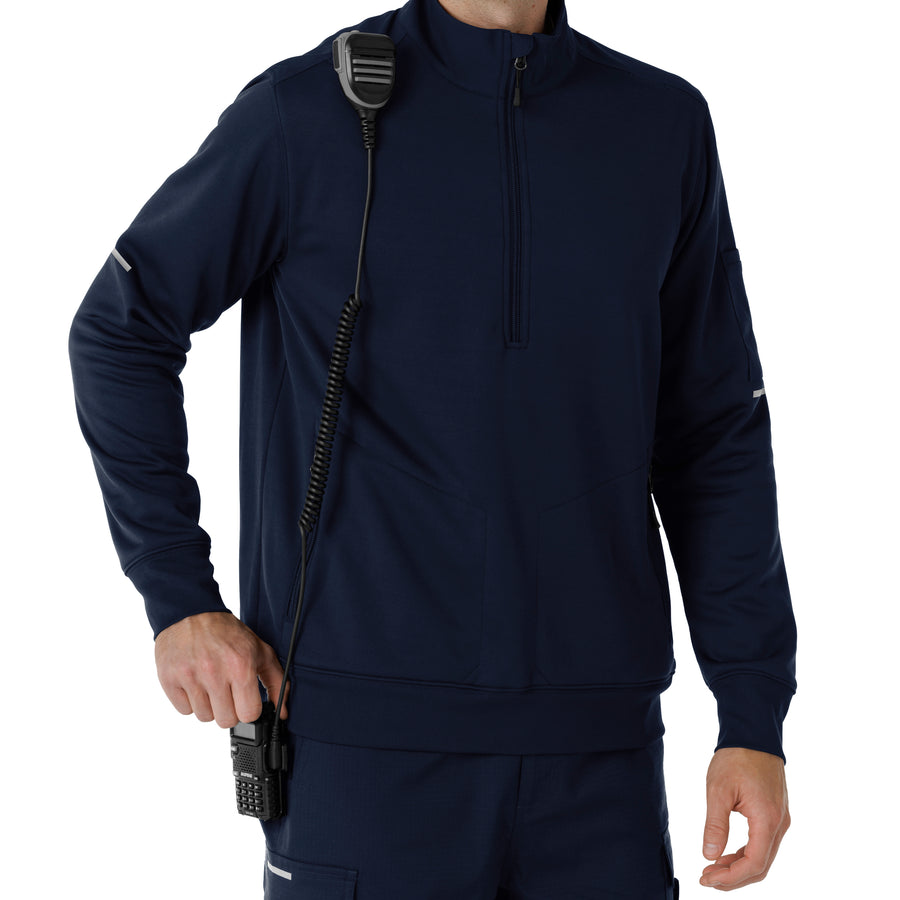 Rugged Flex RSCU Men's Half Zip Dark Navy side detail 1