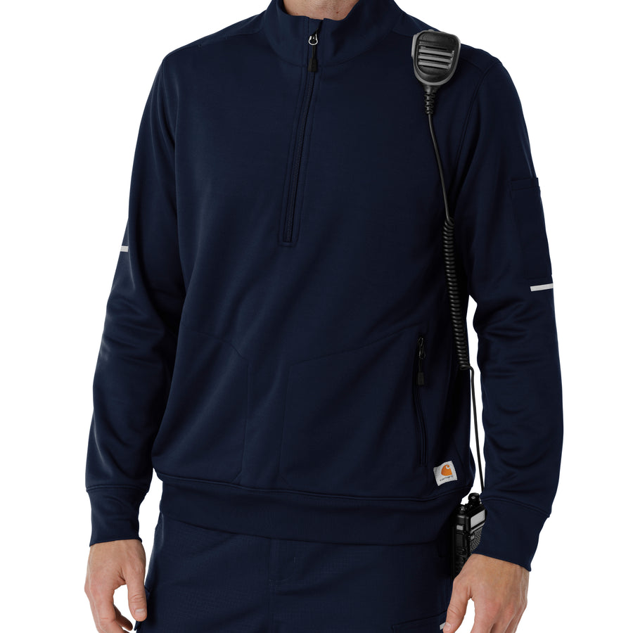 Rugged Flex RSCU Men's Half Zip Dark Navy side detail 2