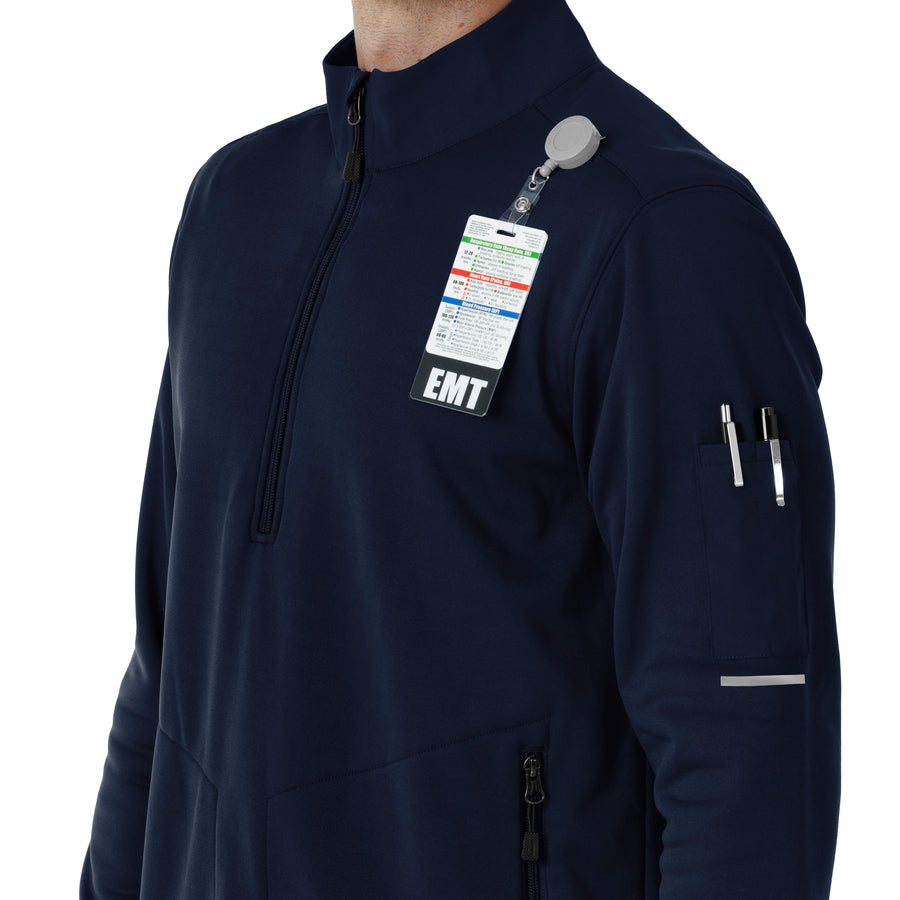 Rugged Flex RSCU Men's Half Zip Dark Navy hemline detail