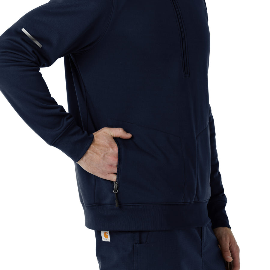 Rugged Flex RSCU Men's Half Zip Dark Navy back detail