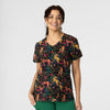 Women’s LIMITED Edition V-Neck Print Scrub Top - Big Cat Jungle