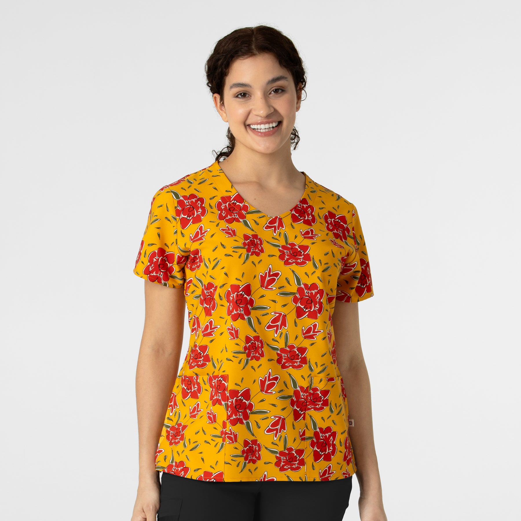 flower print scrub top