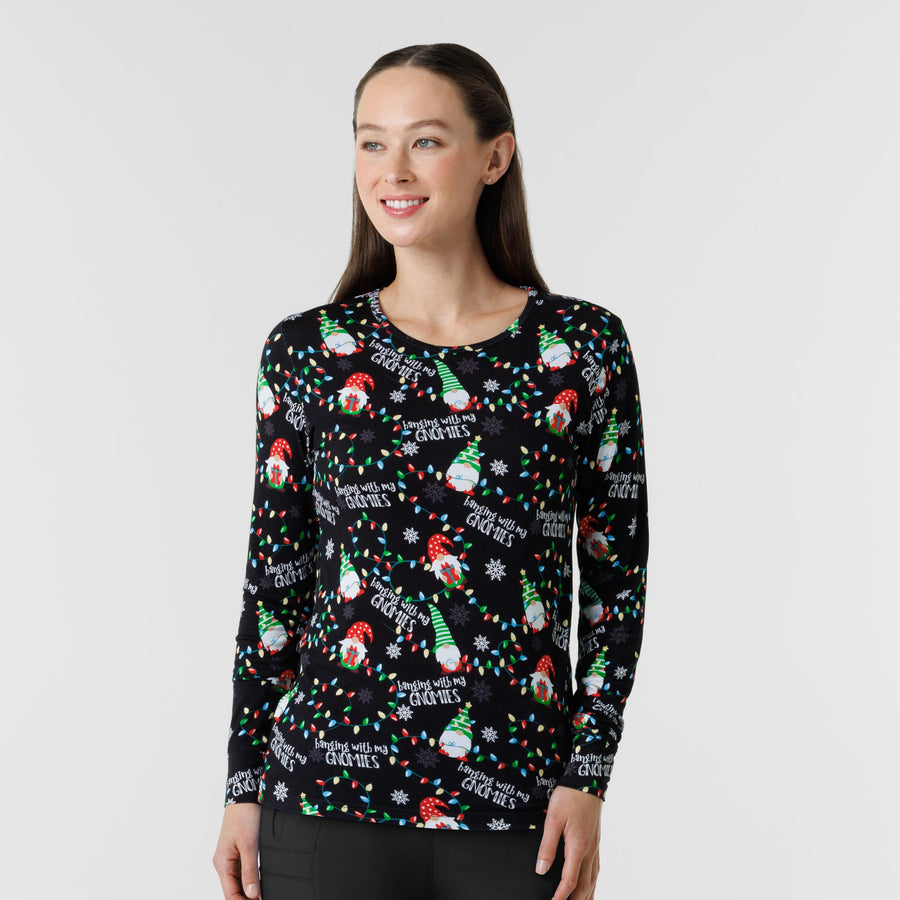 Christmas Long Sleeve - Gnome Print Underscrub