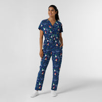 Wink Women's Holiday Print Zip Front Onesie - Gnome Alone