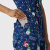 Women's Holiday Print Zip Front Onesie - Gnome Alone pocket 2