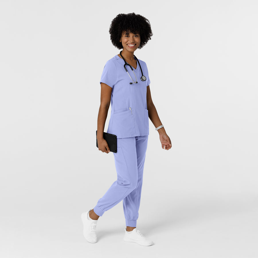 Aero Remix Women's Cargo Jogger Pant Ceil Blue full scrub set