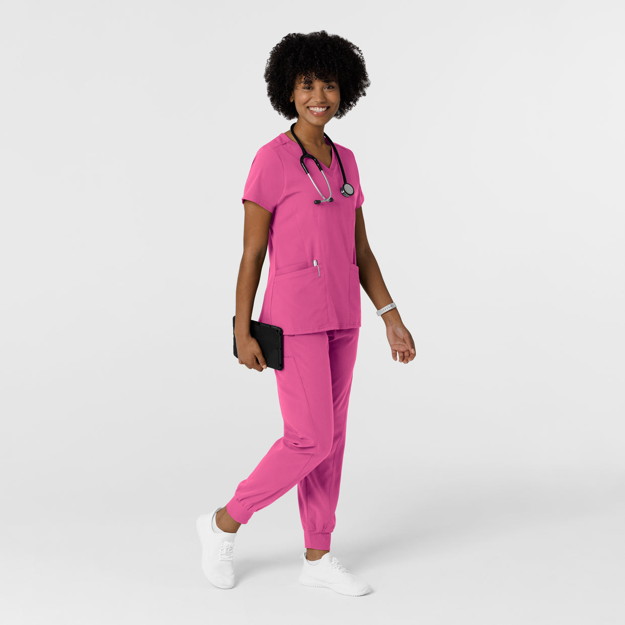 Aero Remix Women's Cargo Jogger Pant Fuchsia full scrub set