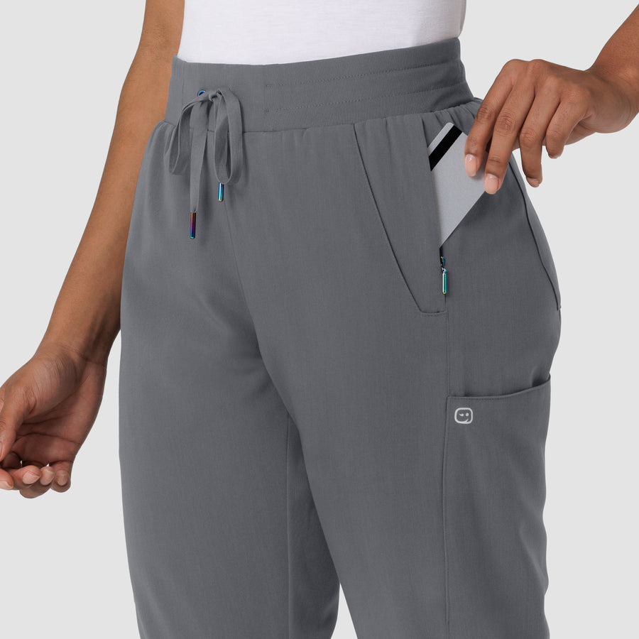 Aero Remix Women's Cargo Jogger Pant Pewter back detail