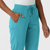 Aero Remix Women's Cargo Jogger Pant Teal Blue side detail 1