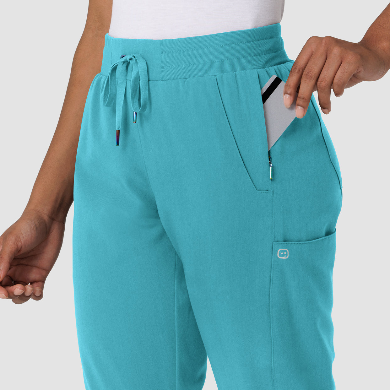 Aero Remix Women's Cargo Jogger Pant Teal Blue back detail