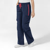 Boundless Women's Classic Wide Leg Cargo Scrub Pant - Navy and Hibiscus