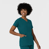 Aero Remix Women's Flex-N-Reach V-Neck Scrub Top Caribbean side view