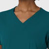 Aero Remix Women's Flex-N-Reach V-Neck Scrub Top Caribbean front detail