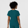 Aero Remix Women's Flex-N-Reach V-Neck Scrub Top Caribbean back view