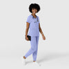 Aero Remix Women's Flex-N-Reach V-Neck Scrub Top Ceil Blue full scrub set