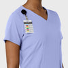 Aero Remix Women's Flex-N-Reach V-Neck Scrub Top Ceil Blue side detail 1