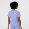 Aero Remix Women's Flex-N-Reach V-Neck Scrub Top Ceil Blue back view