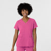 Aero Remix Women's Flex-N-Reach V-Neck Scrub Top - Fuchsia