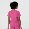 Aero Remix Women's Flex-N-Reach V-Neck Scrub Top Fuchsia back view