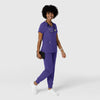 Aero Remix Women's Flex-N-Reach V-Neck Scrub Top Grape full scrub set