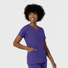 Aero Remix Women's Flex-N-Reach V-Neck Scrub Top Grape side view