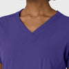 Aero Remix Women's Flex-N-Reach V-Neck Scrub Top Grape front detail