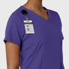 Aero Remix Women's Flex-N-Reach V-Neck Scrub Top Grape side detail 1