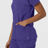 Aero Remix Women's Flex-N-Reach V-Neck Scrub Top Grape hemline detail