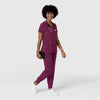 Aero Remix Women's Flex-N-Reach V-Neck Scrub Top Wine full scrub set