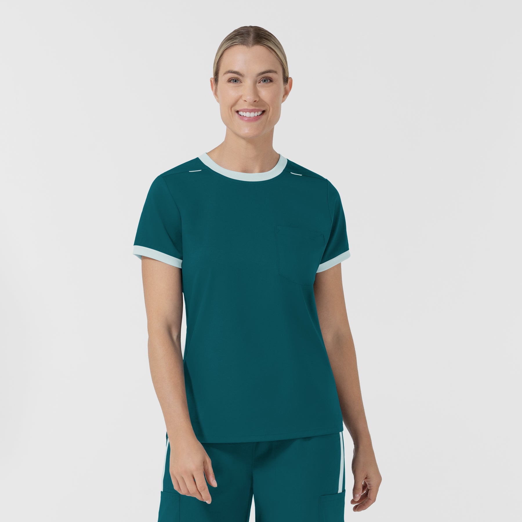 Boundless Women's Classic Scrub Tee - Caribbean and Sky Blue