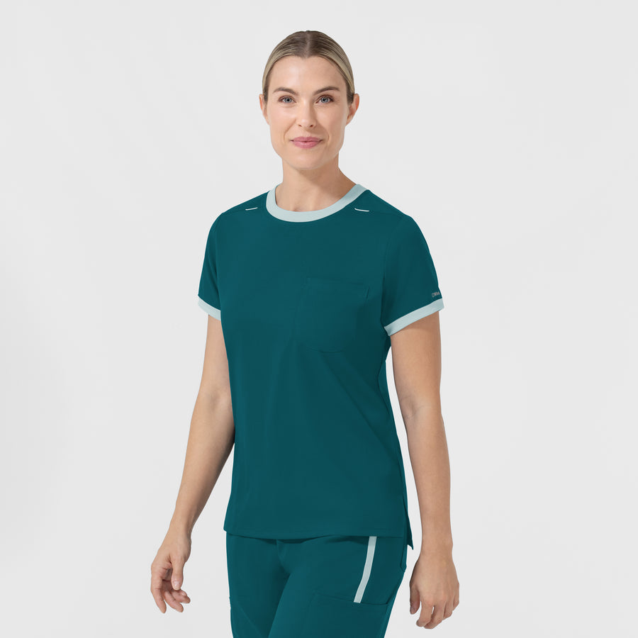Boundless Women's Classic Scrub Tee - Caribbean and Sky Blue