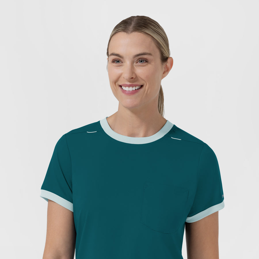 Boundless Women's Classic Scrub Tee - Caribbean and Sky Blue