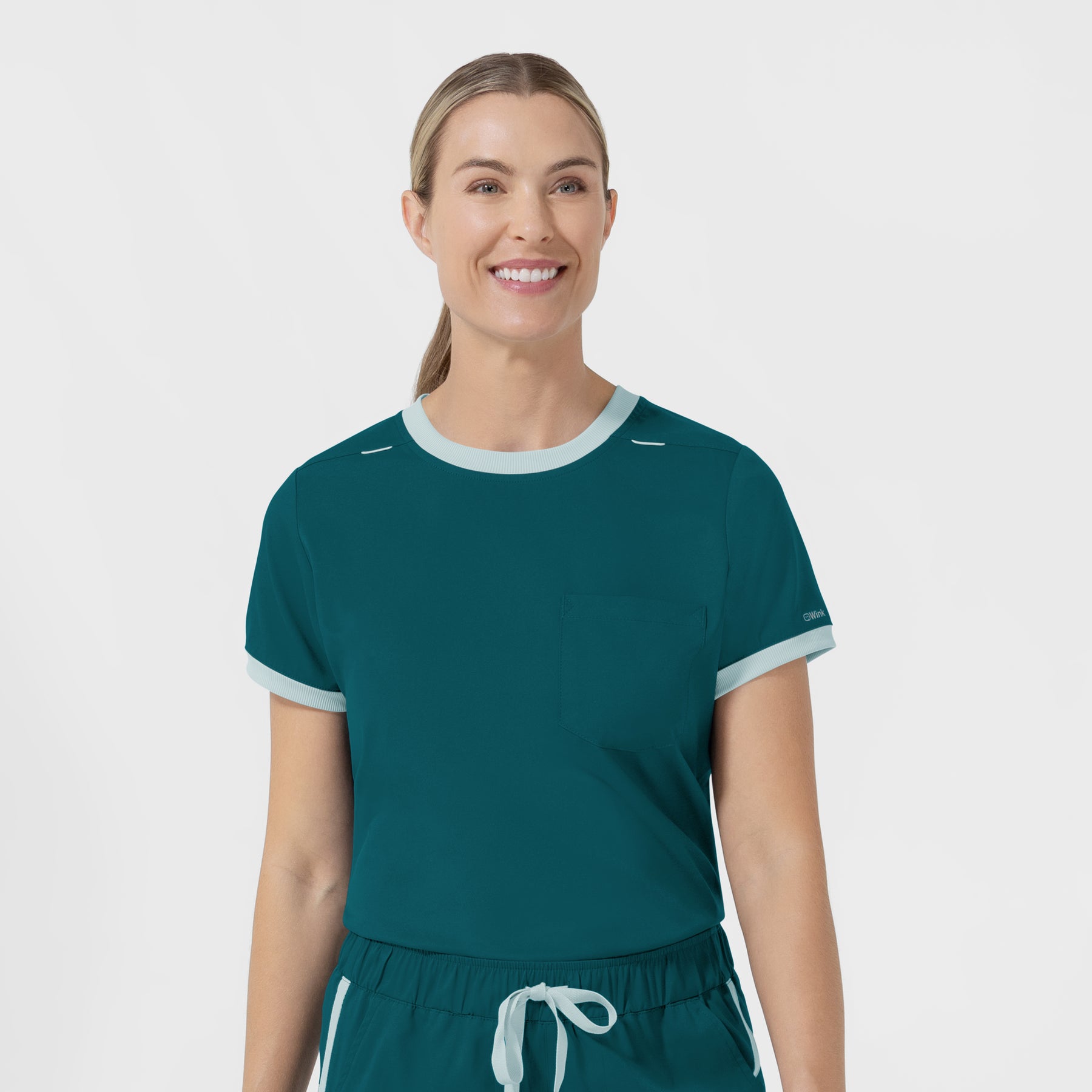 Boundless Women's Classic Scrub Tee - Caribbean and Sky Blue