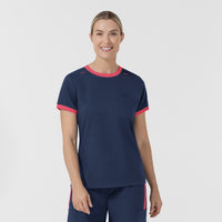 Boundless Women's Classic Scrub Tee - Navy and Hibiscus