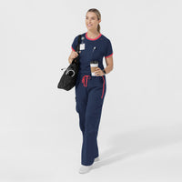Boundless Women's Classic Scrub Tee - Navy and Hibiscus