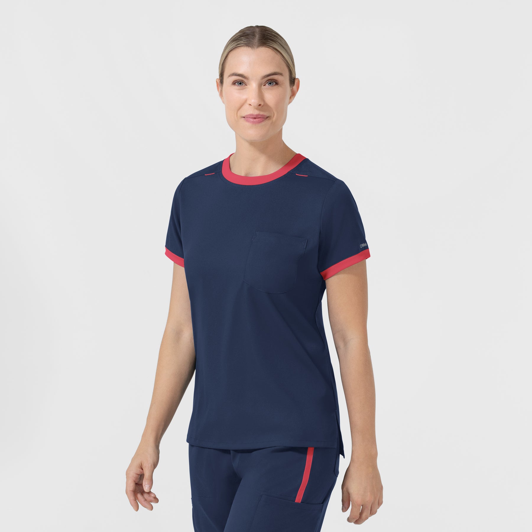 Boundless Women's Classic Scrub Tee - Navy and Hibiscus