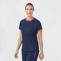 Boundless Women's Classic Scrub Tee - Navy and Hibiscus