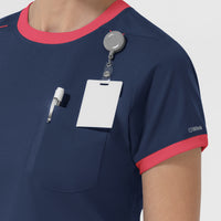 Boundless Women's Classic Scrub Tee - Navy and Hibiscus
