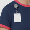 Boundless Women's Classic Scrub Tee - Navy and Hibiscus