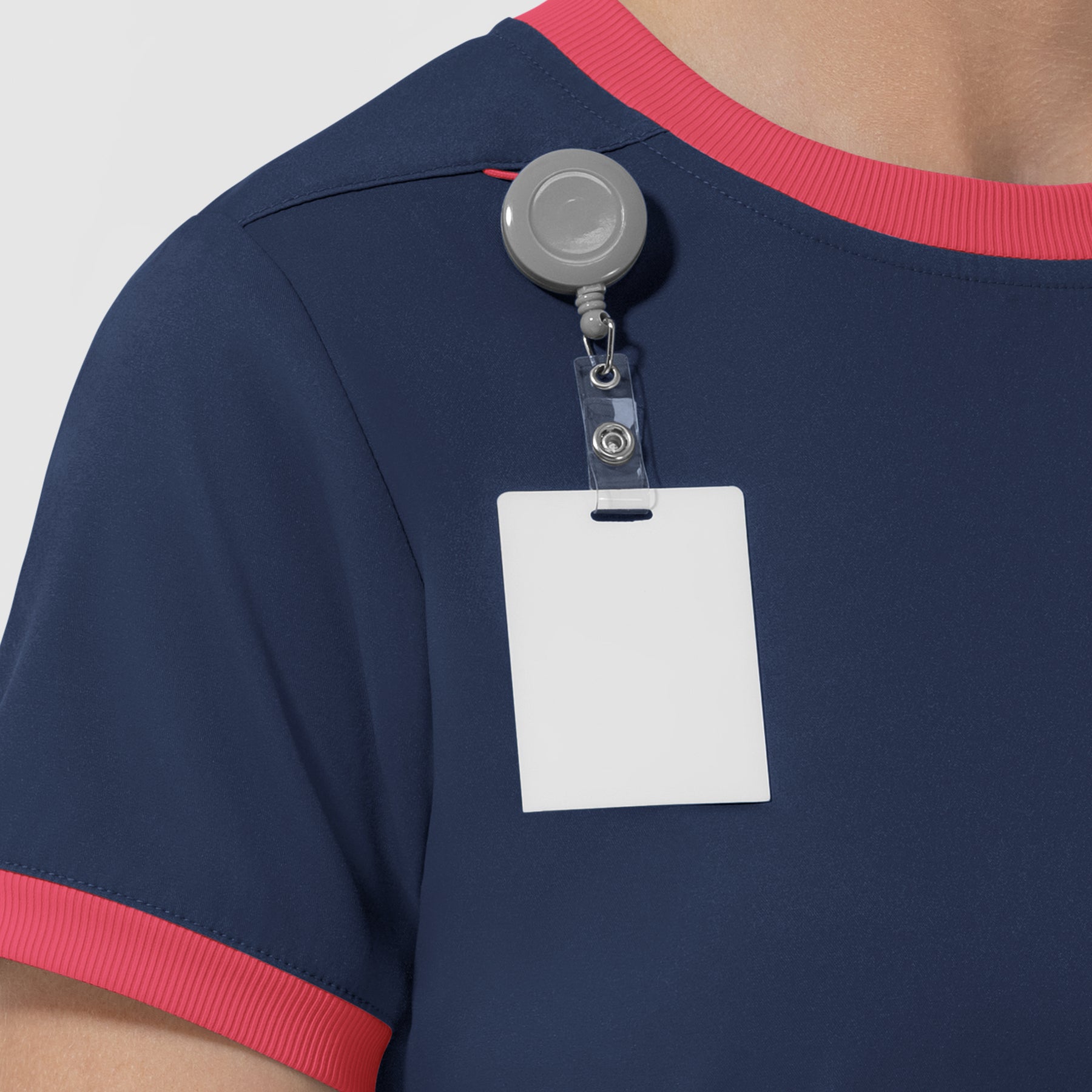 Boundless Women's Classic Scrub Tee - Navy and Hibiscus