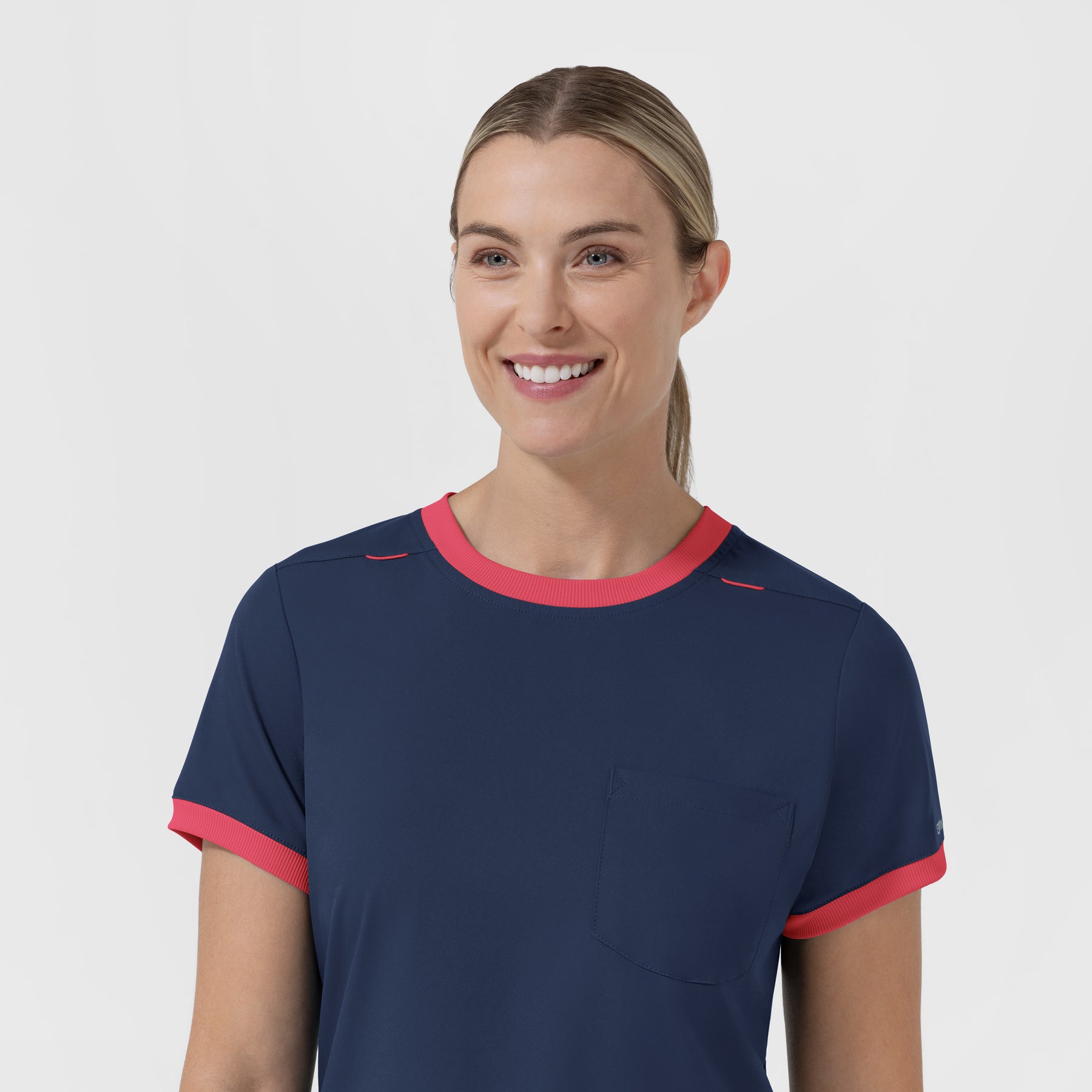 Boundless Women's Classic Scrub Tee - Navy and Hibiscus