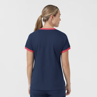 Boundless Women's Classic Scrub Tee - Navy and Hibiscus